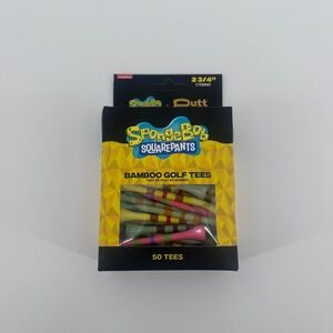 SpongeBob SquarePants Golf Tees 2.75" Multicolor 50 Count Bamboo Putt Buddies